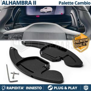 Schaltwippen Lenkrad Verlängerung Für SEAT Alhambra 2 | Schwarz Aluminium