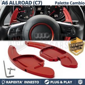 2 Steering Wheel Paddle Shift for AUDI A6 ALLROAD (C7) | Red Aluminum Paddle Shift Extension 