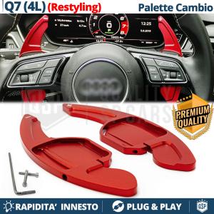 2 Steering Wheel Paddle Shift for AUDI Q7 (4L) 10-15 | Red Aluminum Paddle Shifters Extension 