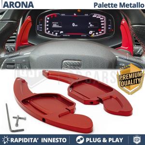 2 Steering Wheel Paddle Shift for SEAT Arona 17-21 | Red Aluminum Paddle Shifters Extension 