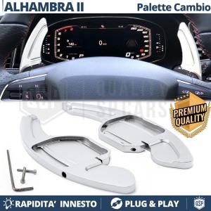 2 PALETTE Cambio al Volante per SEAT ALHAMBRA 2 | Leve Cambio Sequenziale in Alluminio Silver
