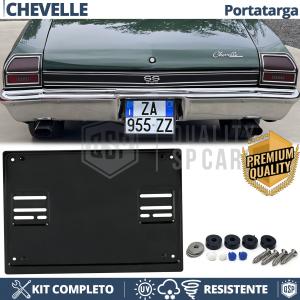 Portamatrícula TRASERO para Chevrolet Chevelle Cuadrado | Kit COMPLETO en ACERO INOXIDABLE Negro