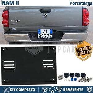 Support Plaque Immatriculation ARRIÈRE pour Dodge Ram 2 Carré | Kit COMPLET en ACIER INOXYDABLE Noir