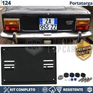 Portatarga POSTERIORE per Fiat 124 Quadrato | Kit COMPLETO in ACCIAIO INOX Nero