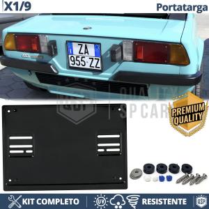 Portatarga POSTERIORE per Fiat X1/9 Quadrato | Kit COMPLETO in ACCIAIO INOX Nero