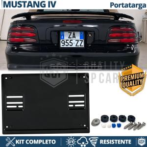 Support Plaque Immatriculation ARRIÈRE pour Ford Mustang 4 Carré | Kit COMPLET en ACIER INOXYDABLE Noir