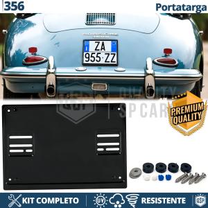 REAR Square License Plate Holder for Porsche 356 | FULL Kit in Black STAINLESS STEEL
