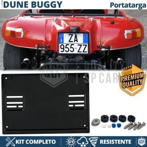 Support Plaque Immatriculation ARRIÈRE pour Volkswagen Dune Buggy Carré | Kit COMPLET en ACIER INOXYDABLE Noir