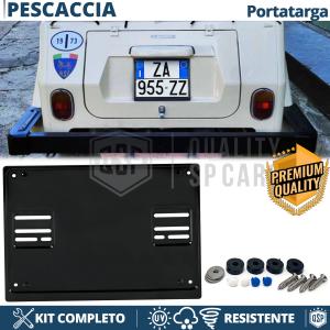 REAR Square License Plate Holder for Volkswagen Pescaccia | FULL Kit in Black STAINLESS STEEL