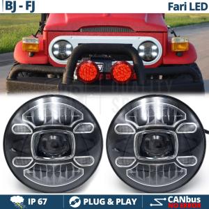 2 Full LED 7" Inches Headlights for LAND CRUISER BJ, FJ 6500K Ice White | Parking Lights + Low + High Beam